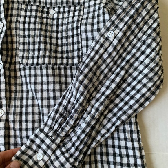 Joie‎ Button Up Shirt Sz XS Black/white Gingham - Picture 4 of 12